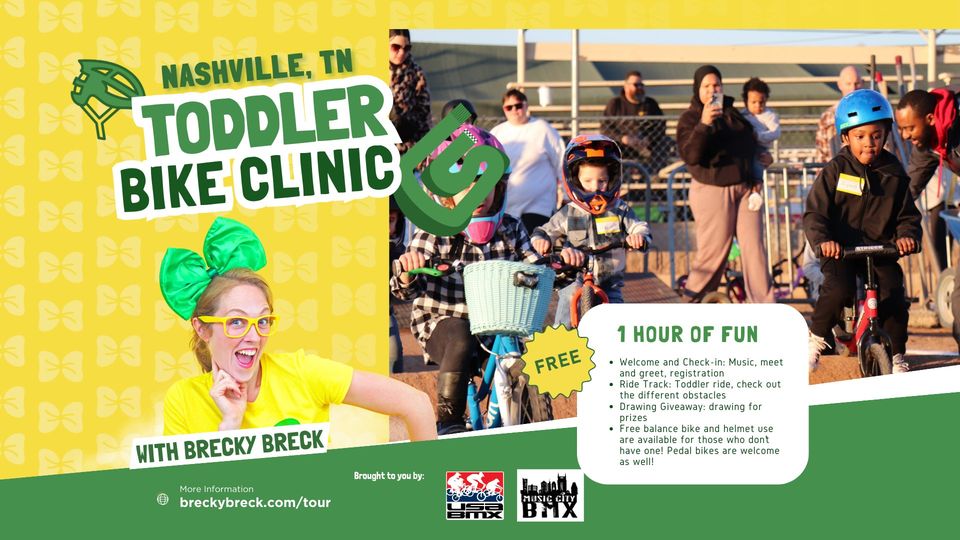 Toddler bike clinic event flyer