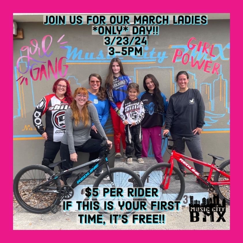 Ladies only BMX bike ride flyer