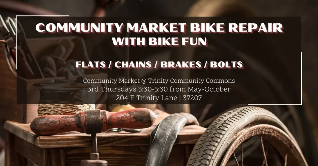 Community Market Bike Repair flyer