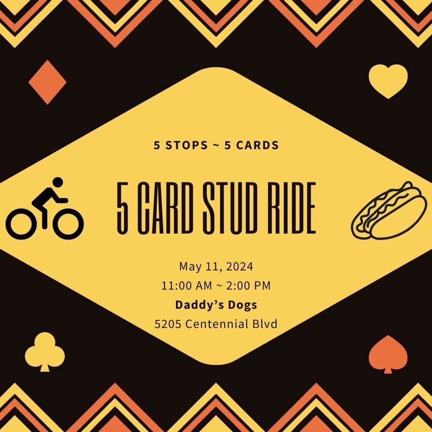 5 Card Stud Bicycle Ride flyer