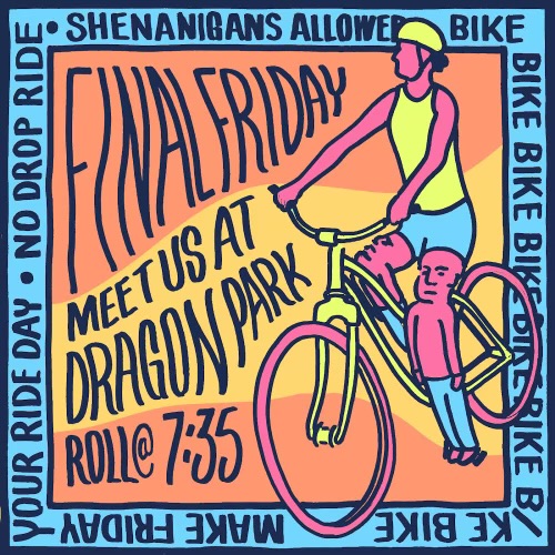 Final Friday bicycle group ride flyer