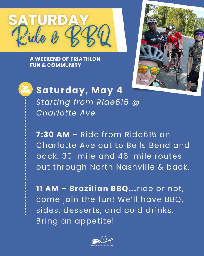 Saturday bicycle group ride & BBQ flyer