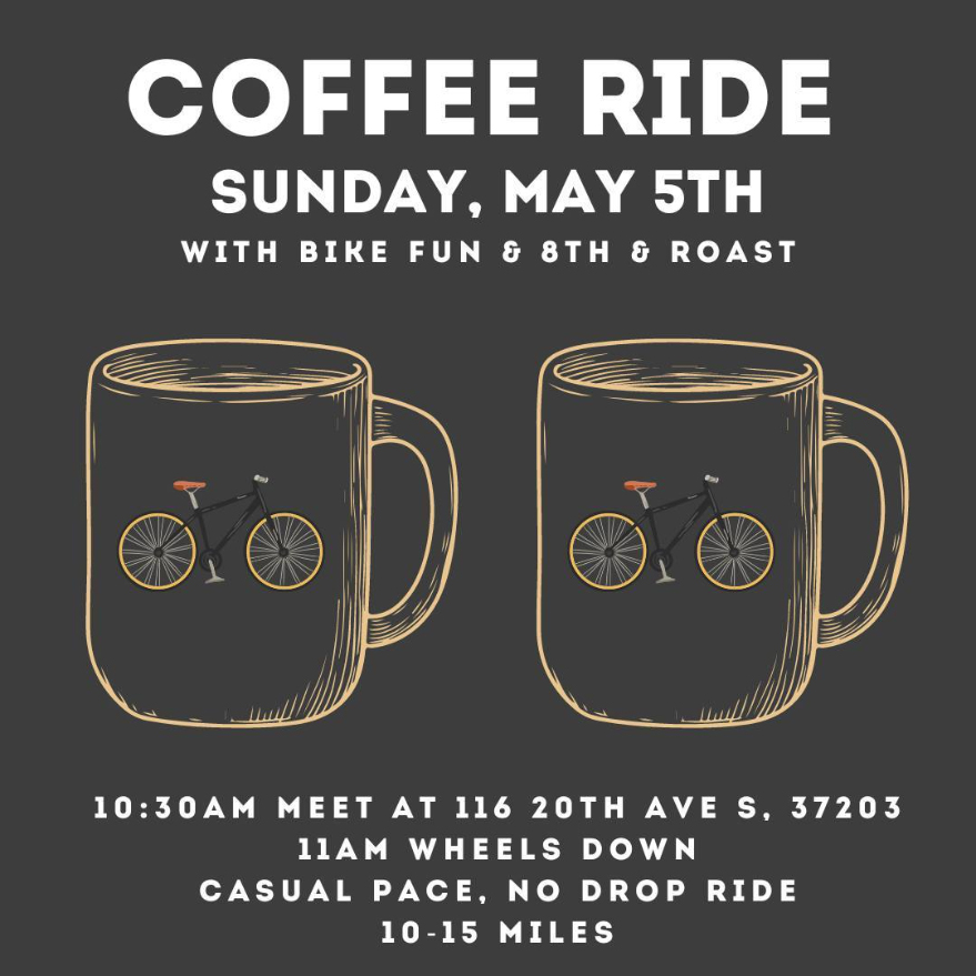 Coffee bicycle group ride event flyer