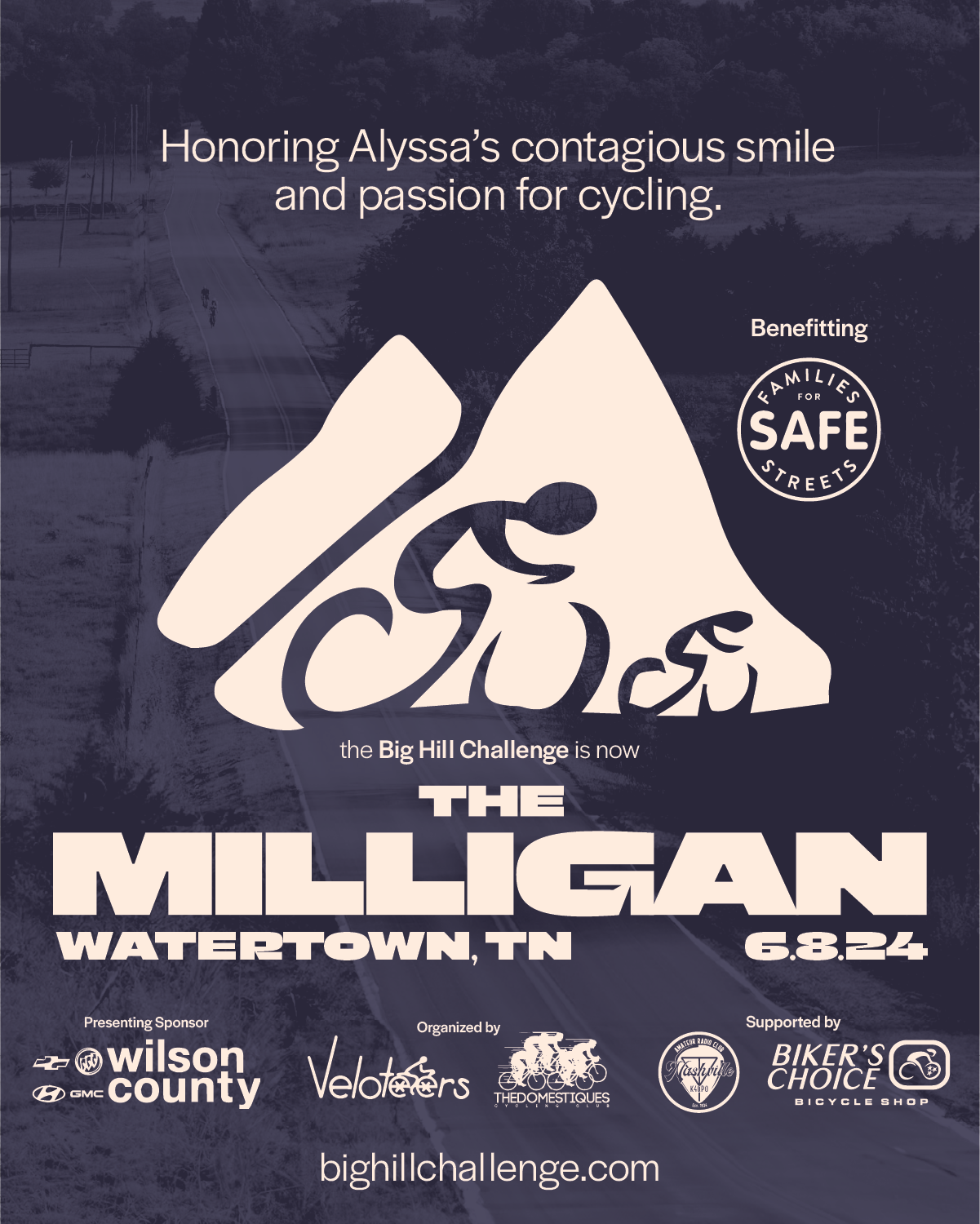 The Milligan Bike Event flyer