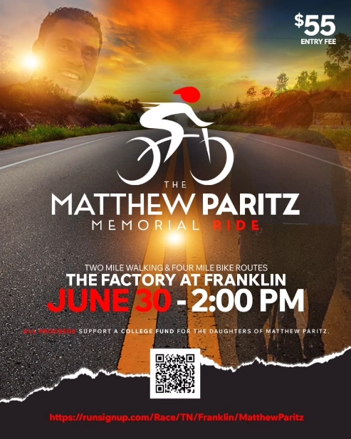 Matthew Paritz Memorial Ride Flyer