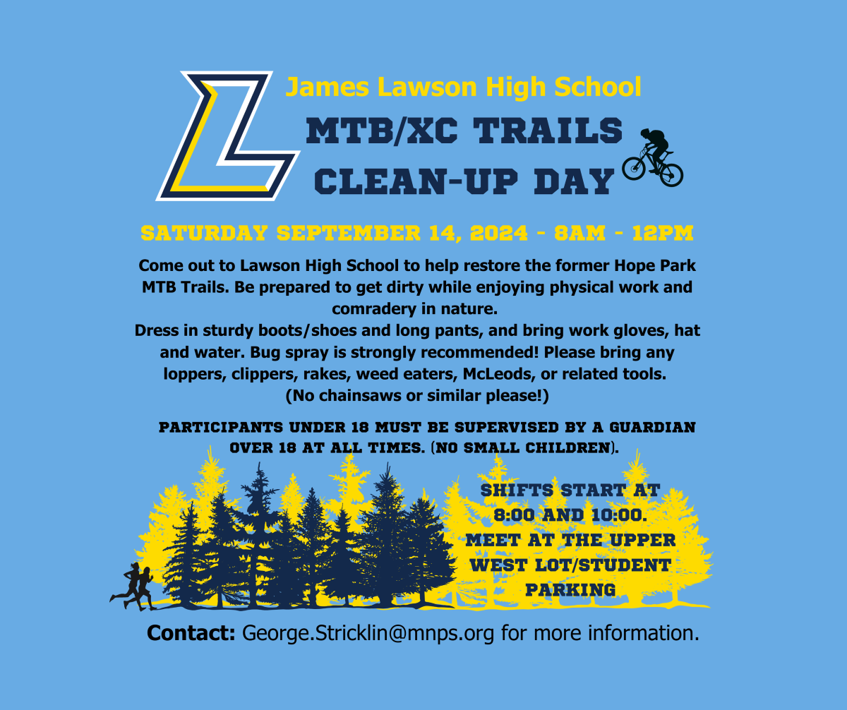 James Lawson HS Trail Clean-up Day Flyer